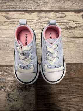 Converse Kids Lavender Canvas Sneakers with Pink Interior